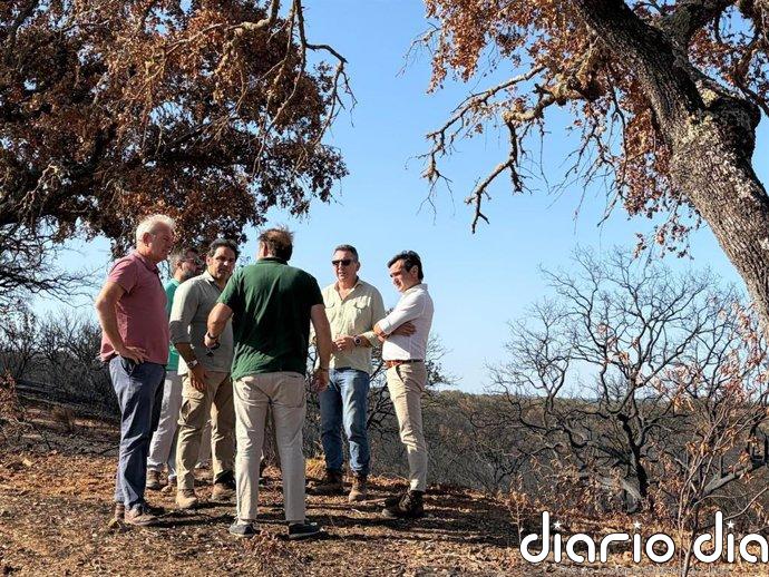 Asaja-Huelva muestra a los delegados territoriales los daños provocados por los incendios del Andévalo