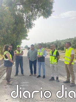 Avanzan las obras de emergencia en la A-420, de acceso a Marmolejo (Jaén) Visita a las obras en la A-420, de acceso a Marmolejo