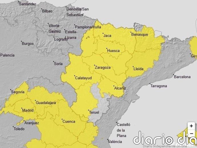 Aviso amarillo por temperaturas máximas este domingo en Huesca, Zaragoza y varias zonas de Teruel