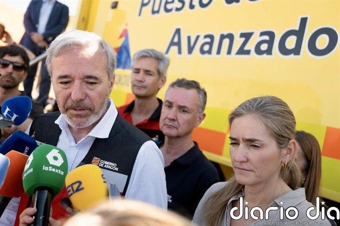Azcón: El incendio de Orés (Zaragoza) "está descontrolado y sigue quemando muchas hectáreas"