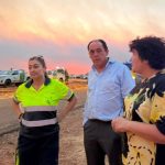 Benito Serrano visita la zona afectada por los incendios para mostrar el apoyo de la Diputación