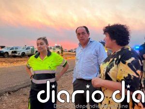 Benito Serrano visita la zona afectada por los incendios para mostrar el apoyo de la Diputación
