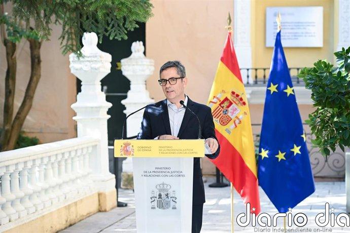Bolaños defiende la regularización y expresa "total respeto" a los pasos que dé el Supremo: "Absoluta tranquilidad"