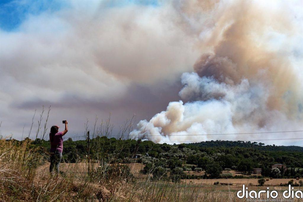Bombers tratará de estabilizar el flanco derecho del incendio de la Bisbal (Girona) esta noche