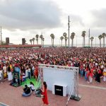Casi 8.000 personas asisten a la Plaza de la Música, en Las Palmas de Gran Canaria, para ver la final España-Argentina