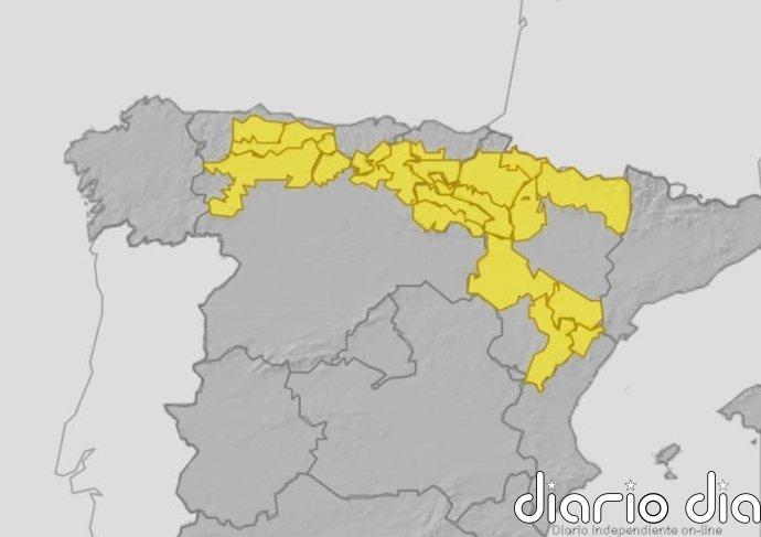 CHE alerta de posibles crecidas de cauces menores y barrancos en zonas de Burgos, La Rioja, Álava, Navarra y Aragón