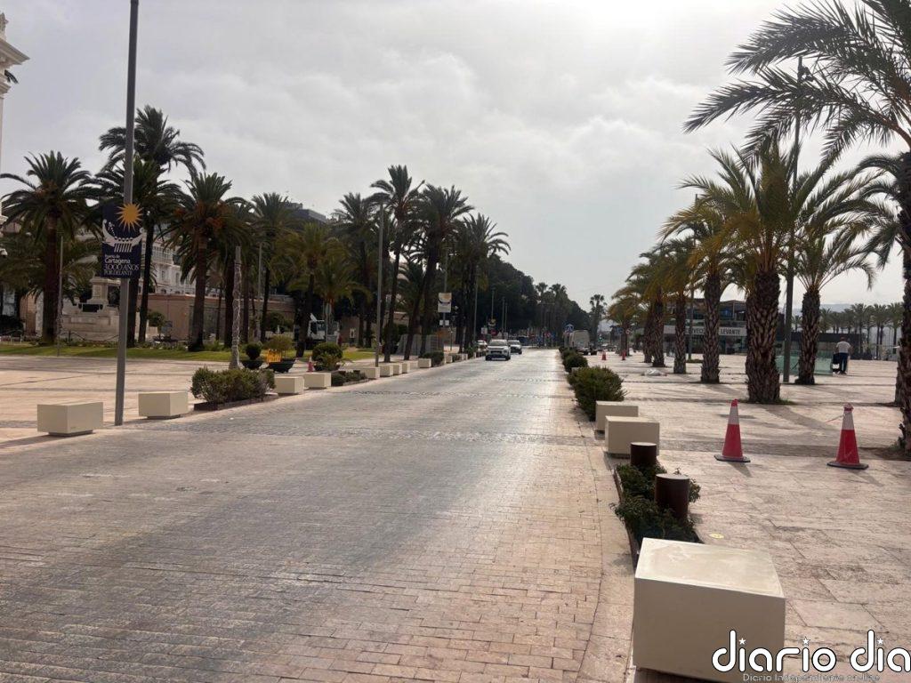 Cortan al tráfico desde este lunes el paseo Alfonso XII de Cartagena, junto a la explanada del Puerto por obras