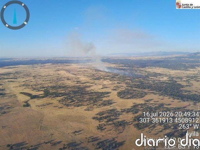 Declarado de gravedad 2 un incendio en Tolbaños (Ávila), aunque la situación "evoluciona favorablemente"