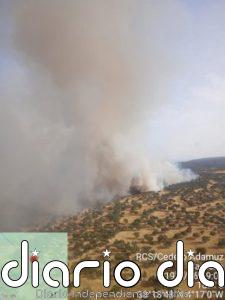 Declarado un incendio forestal en Cardeña (Córdoba), con diez medios aéreos movilizados