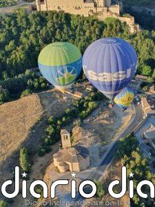 El Festival de Globos de Segovia inicia su séptima edición con el vuelo de once aparatos en competición