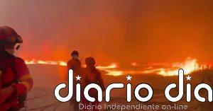 El fuego avanza sin control en el incendio de las Cinco Villas