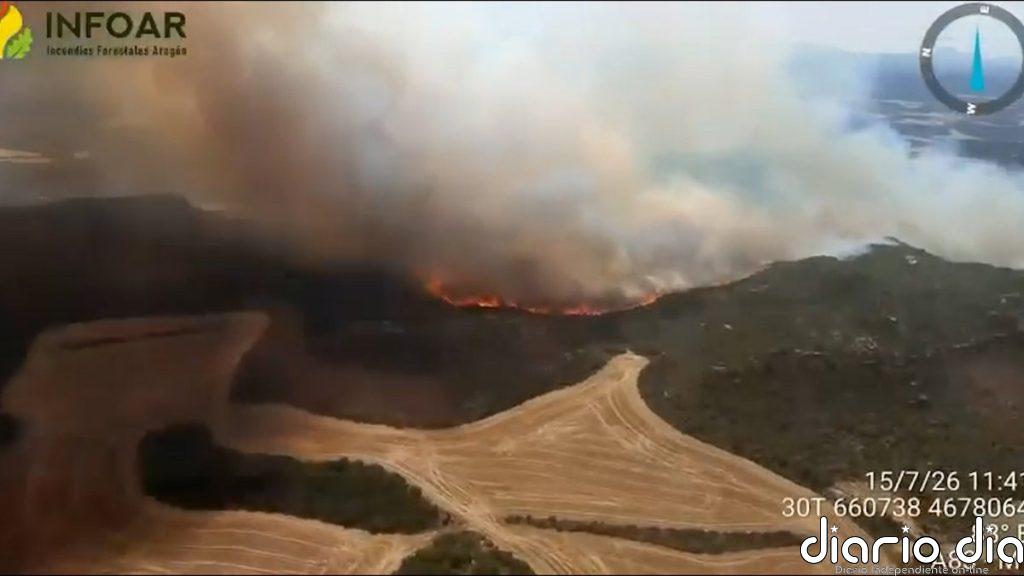 El Gobierno de Aragón envía un ES-ALERT para ordenar la evacuación de Orés y Asín por el incendio forestal