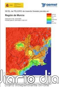El nivel de riesgo de incendio forestal este jueves es extremo en el Altiplano