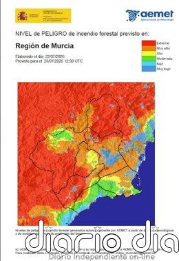 El nivel de riesgo de incendio forestal este jueves es extremo en el Altiplano