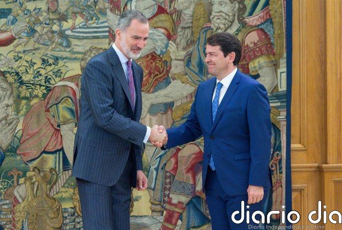 El Rey recibe en Zarzuela a Mañueco tras su reelección como presidente de Castilla y León