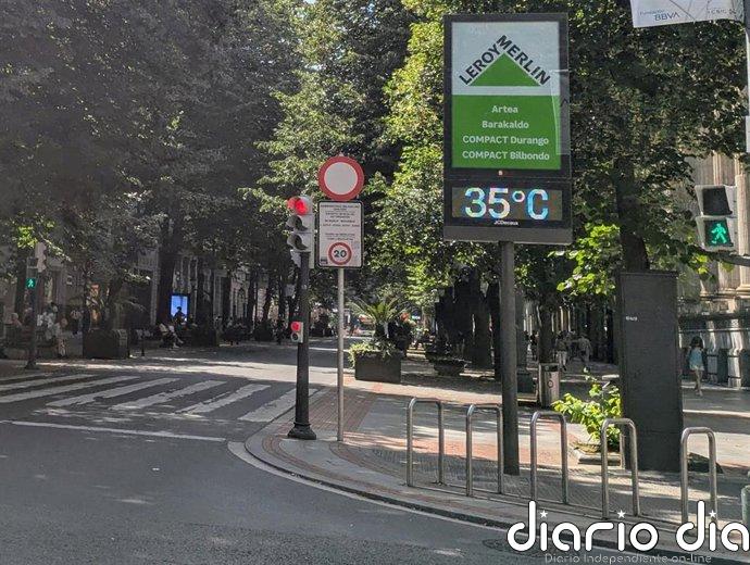 Euskadi activará a la una de esta tarde el aviso amarillo por temperaturas muy altas, de hasta 35 grados