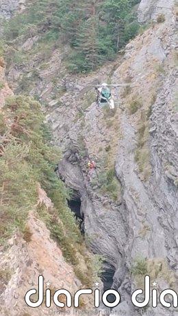 Evacuado un barranquista de 33 años vecino de Pamplona con una lesión en una vértebra en Broto (Huesca)