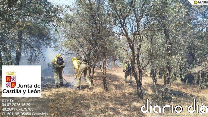 Extinguido el fuego de Casavieja (Ávila), que ha calcinado 25 hectáreas de terreno