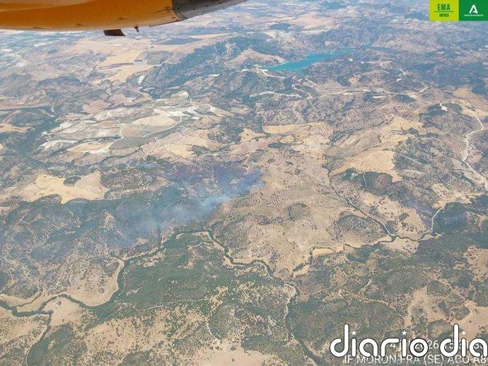 Extinguido el incendio forestal declarado en Morón de la Frontera (Sevilla)