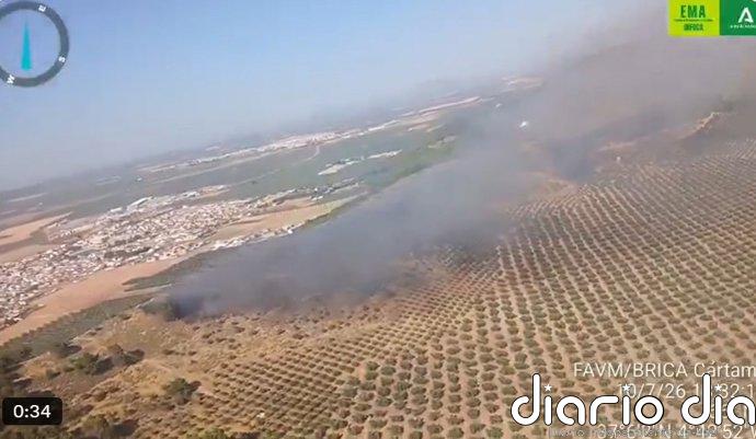Extinguido el incendio forestal declarado este pasado viernes en Humilladero (Málaga)