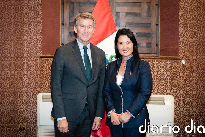 Feijóo se encuentra con Keiko Fujimori en la víspera de su toma de posesión como presidenta de Perú