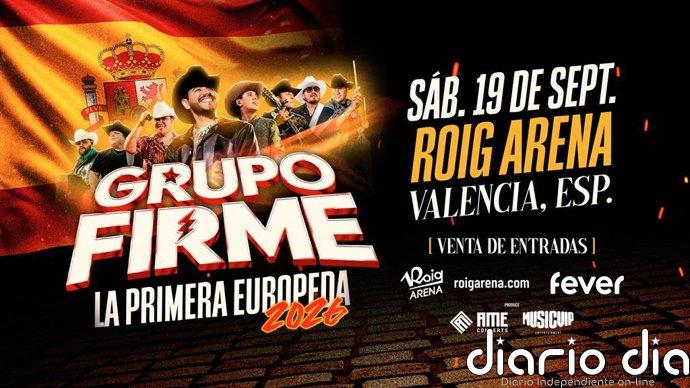 Grupo Firme arrancará su gira europea en el Roig Arena de València el 19 de septiembre