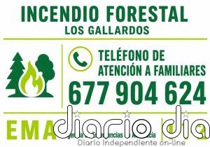 Habilitado el teléfono 677904624 para familiares de afectados por el incendio de Los Gallardos (Almería)