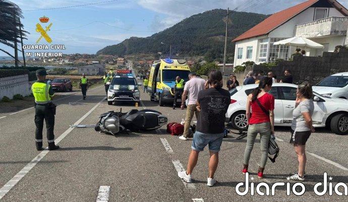 Herido de gravedad un motorista en un accidente en Oia (Pontevedra)