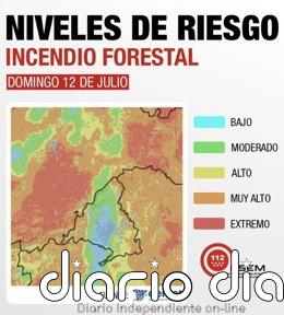 La Comunidad mantiene el nivel de riego muy alto por incendios forestales este domingo con temperaturas de hasta 36ºC