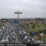 La DGT alerta de 26 kilómetros de retenciones en la AP-4 de viajeros que regresan para ver la final del Mundial