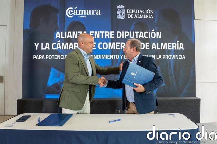 La Diputación de Almería y la Cámara de Comercio destinan 100.000 euros al emprendimiento, el empleo y la digitalización