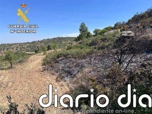 La Guardia Civil de Teruel investiga a una persona como presunta autora de un incendio forestal, en Valdealgorfa