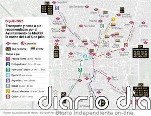 La manifestación del Orgullo provocará este sábado cortes de tráfico y modificaciones en líneas de la EMT