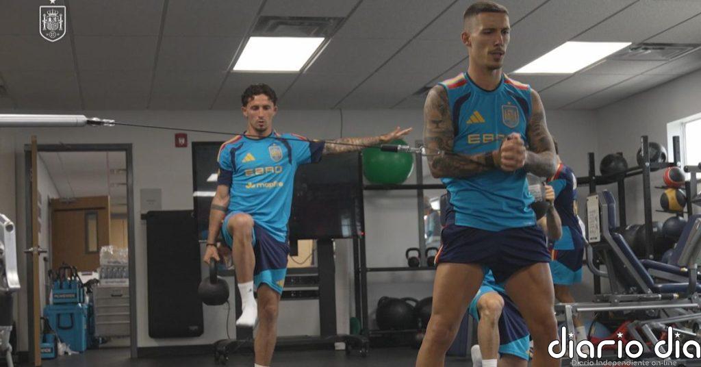 La selección calienta motores en el gimnasio tras la cancelación del último entrenamiento por tormentas eléctricas