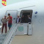La selección ya está en Madrid con la copa de campeones del mundo