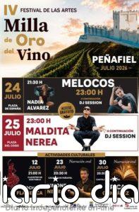 Maldita Nerea y Melocos actuarán en el IV Festival de las Artes Milla de Oro del Vino de Peñafiel (Valladolid)