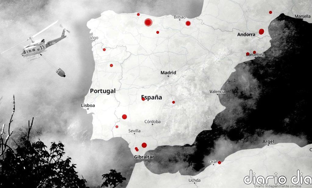 MAPA | Incendios forestales en España hoy: consulta en tiempo real los focos detectados por satélite