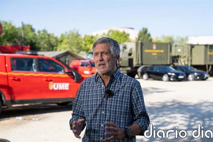 Marlaska advierte de que el miércoles empeoran las condiciones de extinción en Ávila y Madrid