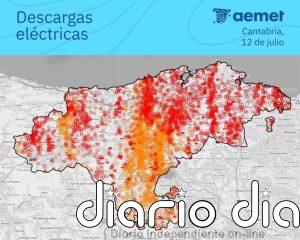Más de 5.000 rayos en Cantabria en un domingo de tormentas