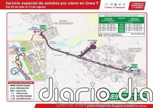 Metro de Madrid corta la L9B entre Rivas y Arganda desde este sábado y habilita un servicio especial de autobuses