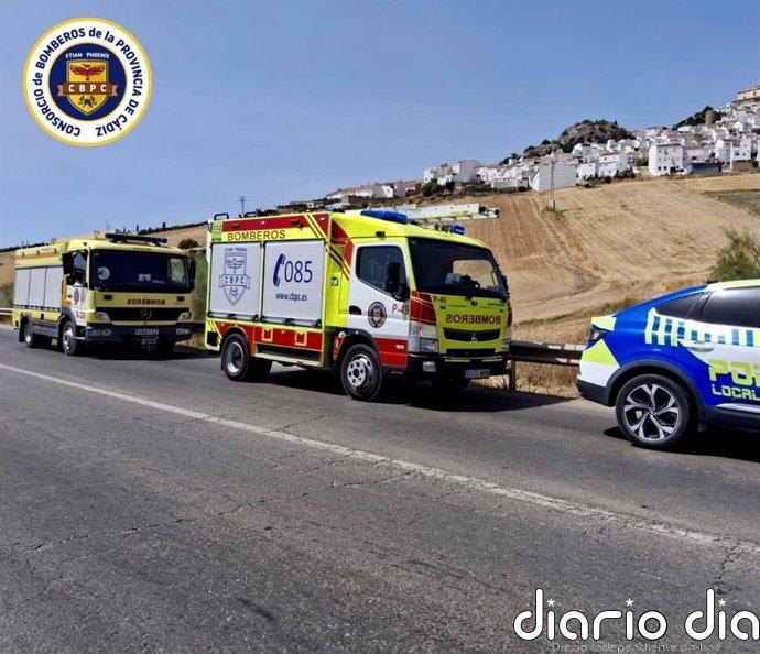 Muere el conductor de una furgoneta tras un choque frontal con un camión en la A-384 cerca de Olvera (Cádiz)