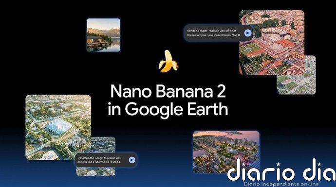 Nano Banana llega a Google Earth para generar imágenes personalizadas basadas en el mundo real con contenido satelital