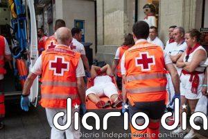 Ocho heridos en el tercer encierro de los Sanfermines, uno por asta de toro en el brazo