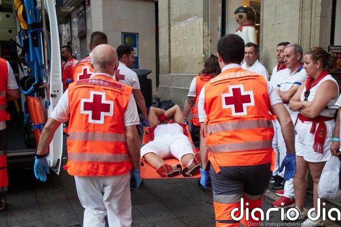 Ocho heridos en el tercer encierro de los Sanfermines, uno por asta de toro en el brazo