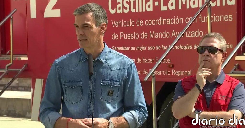 Pedro Sánchez pide alcanzar un gran pacto de Estado contra la emergencia climática en plena lucha contra el incendio de La Mierla