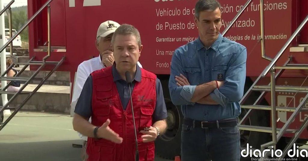 Pedro Sánchez y Emiliano García-Page hacen una tregua por el incendio de La Mierla