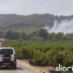 Quinto día del incendio de la Vall d'Uixó: puntos calientes menos intensos y extensos que días pasados