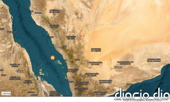 Registrado un nuevo incidente en el sur del mar Rojo, frente a las costas de Arabia Saudí