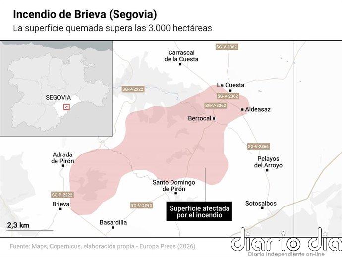 Regresan a casa los vecinos de 6 pueblos desalojados de Segovia pero permancen evacuados Berrocal y Carrascal