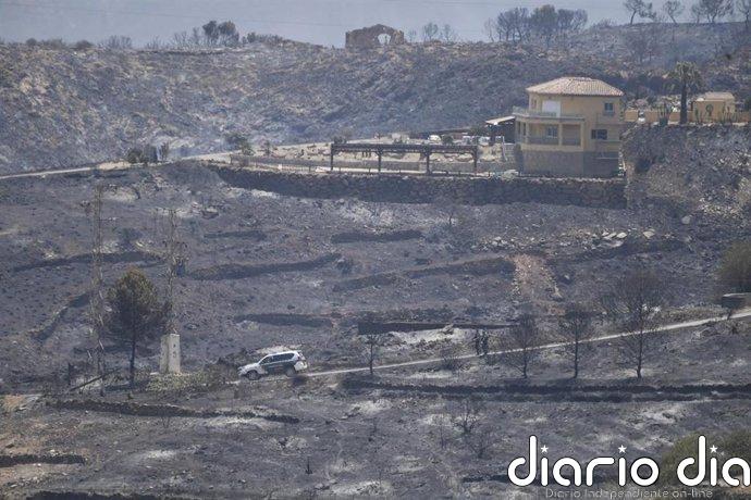 Se suspenden las batidas en Los Gallardos (Almería) sin encontrar más víctimas en las zonas incendiadas